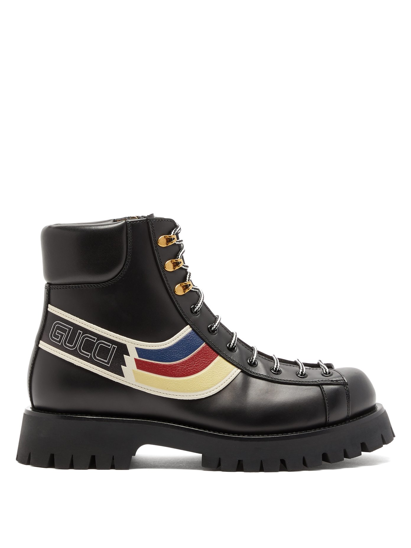 Oliver Web-stripe leather hiking boots 