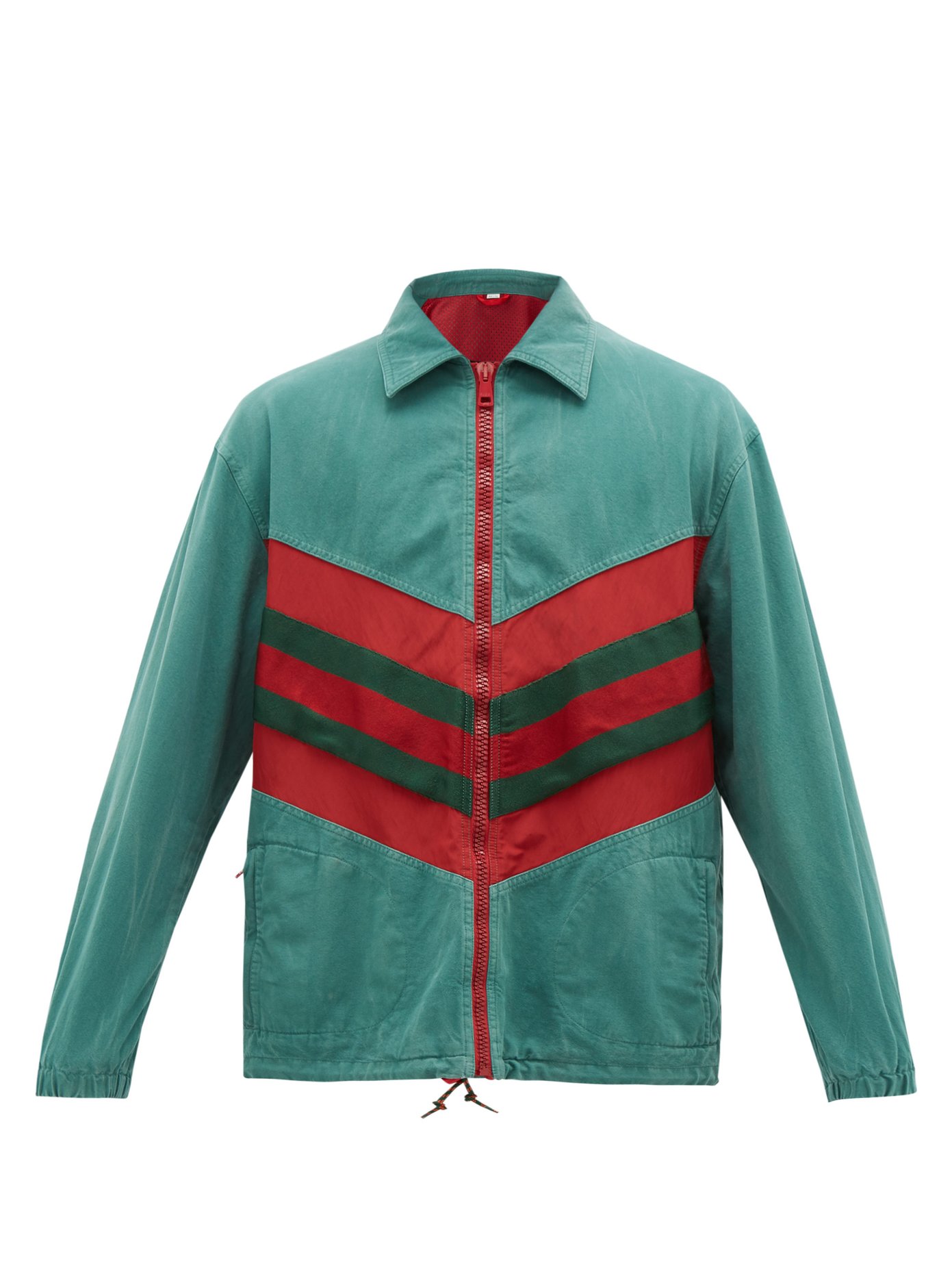 Web-striped denim jacket | Gucci 
