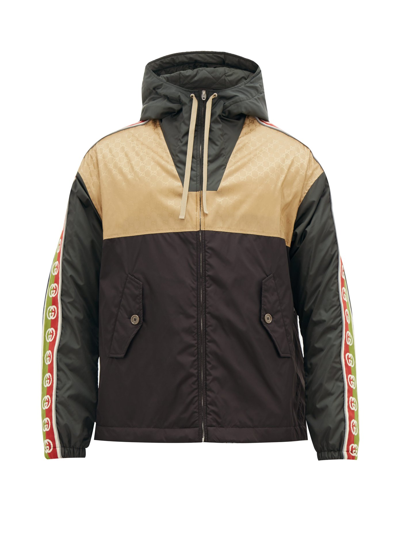 GG-jacquard shell hooded jacket | Gucci 