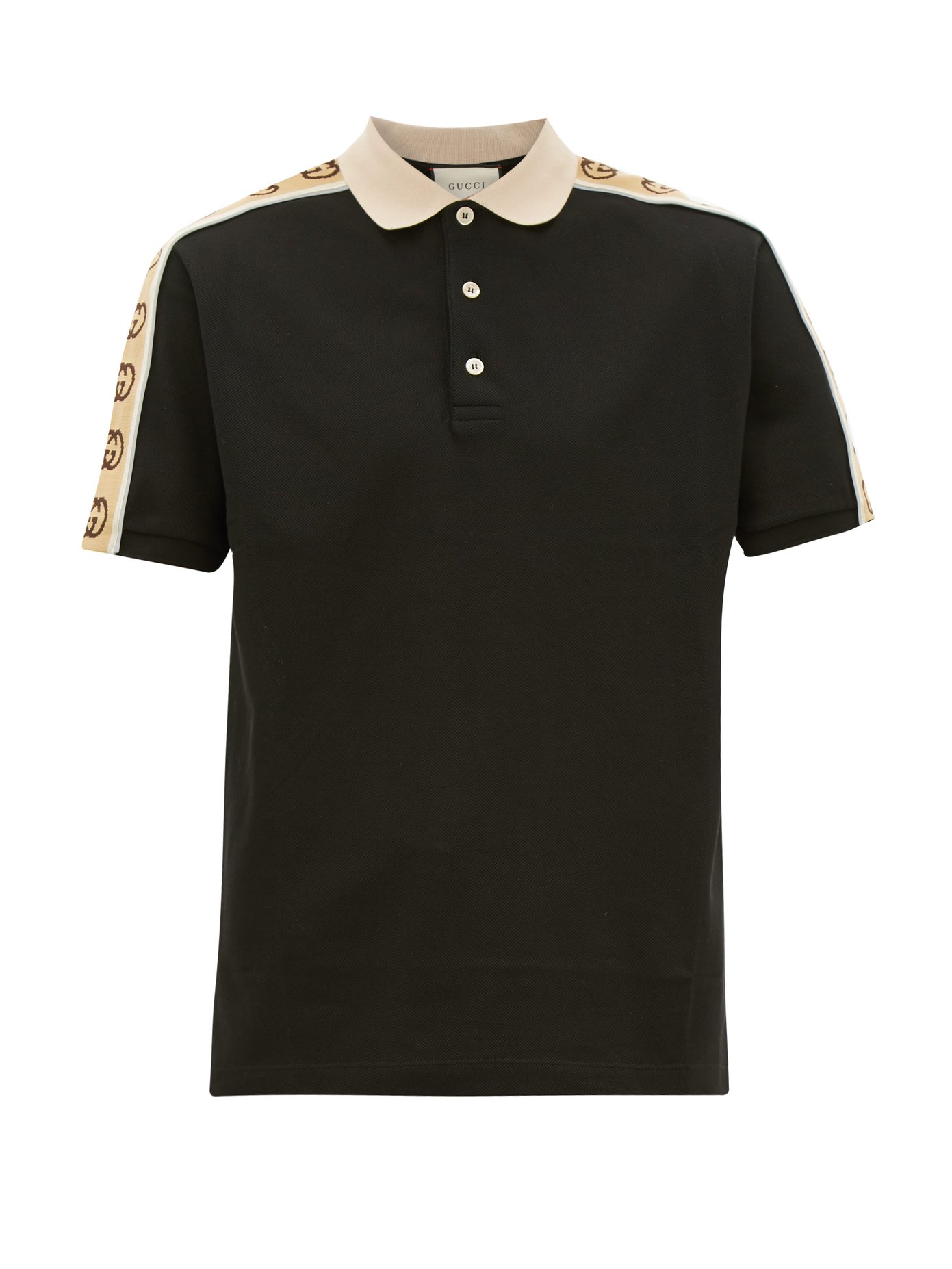 Logo stripe cotton-piqué polo shirt 