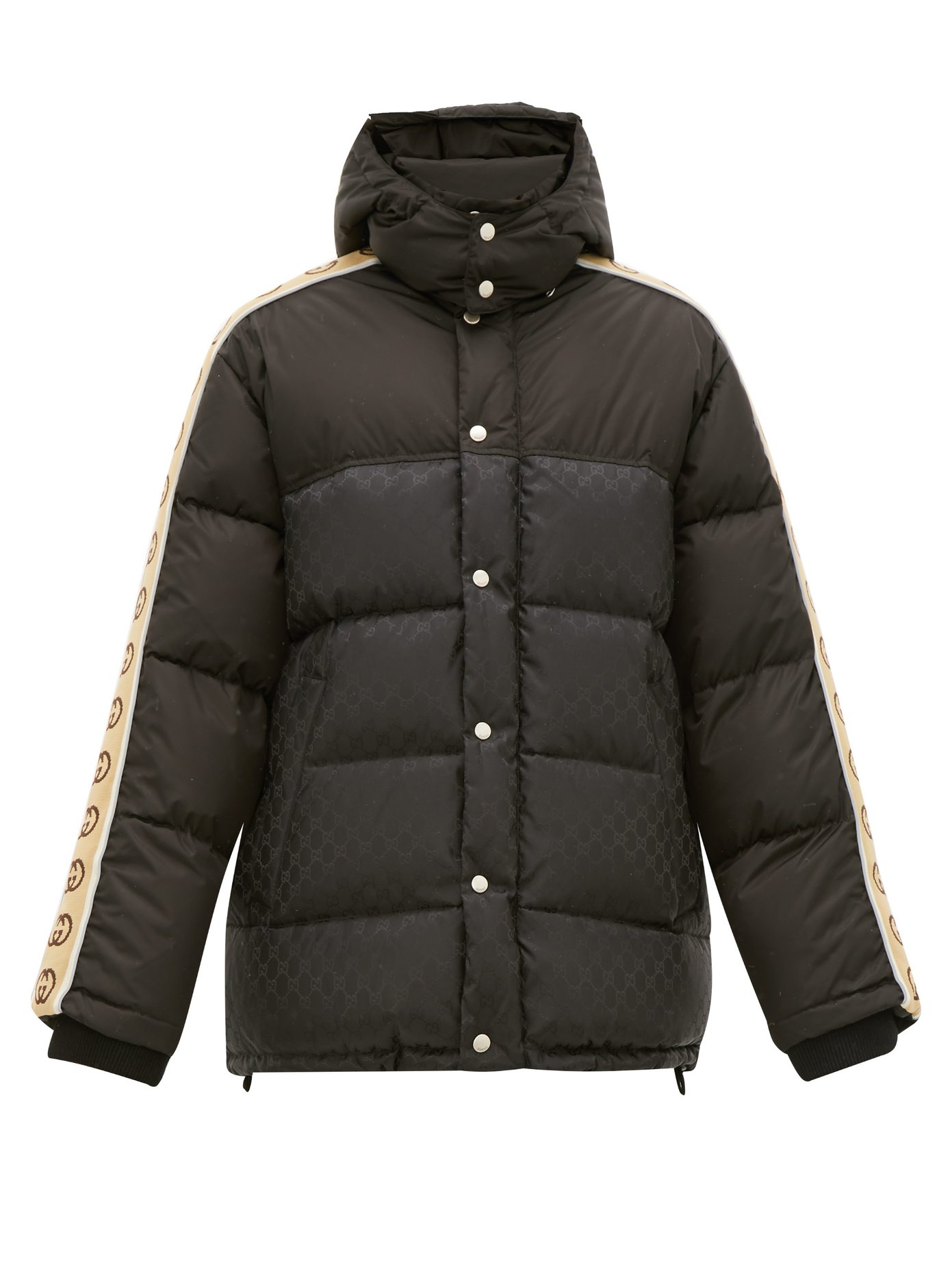 Logo stripe quilted down jacket | Gucci 