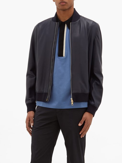 dunhill leather bomber jacket