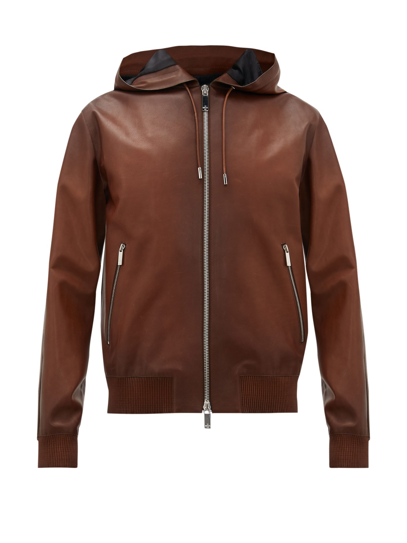 Hooded leather bomber jacket | Berluti 