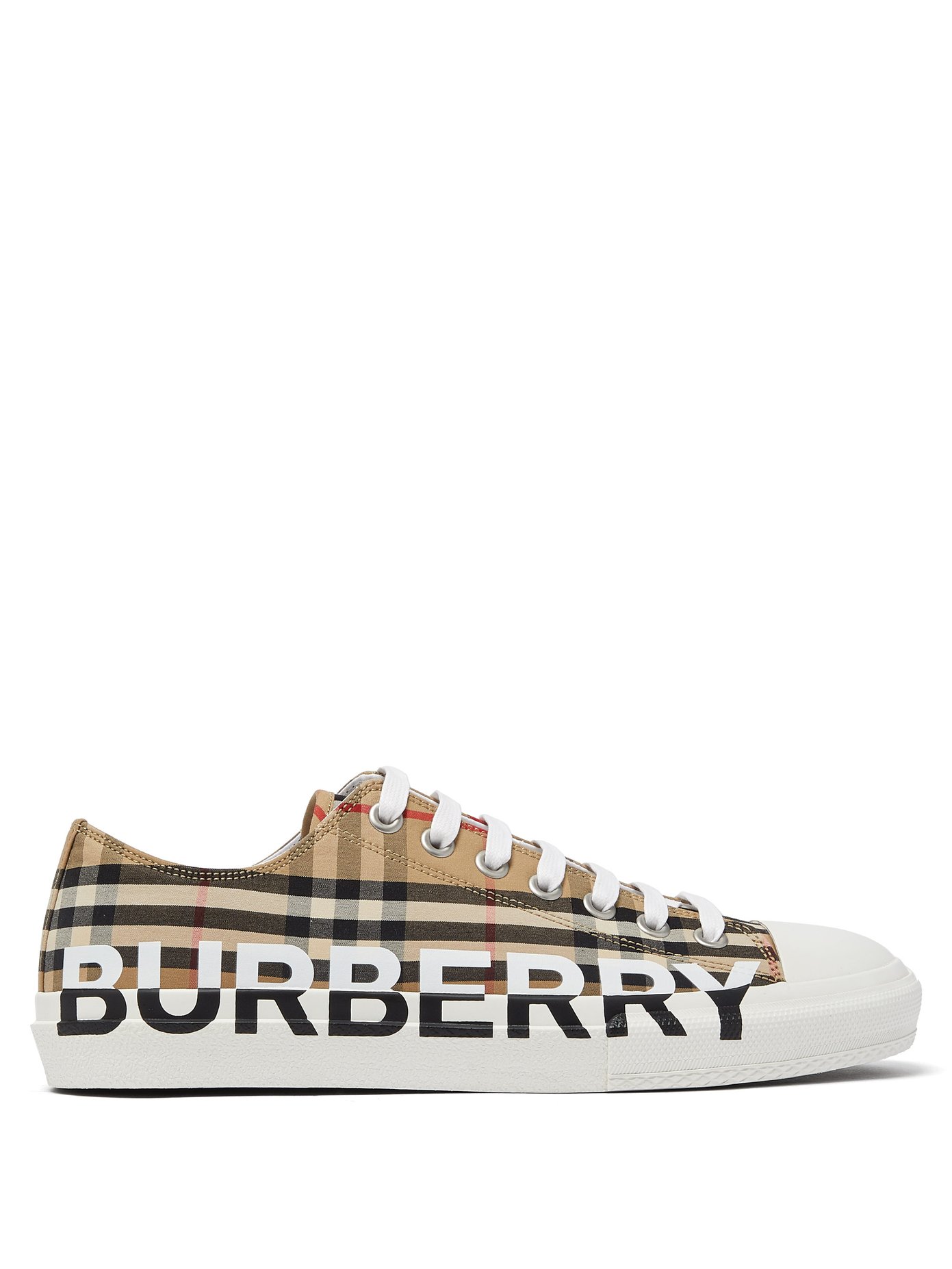 logo-print canvas trainers | Burberry 