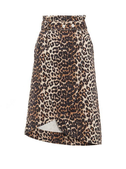 ganni leopard skirt