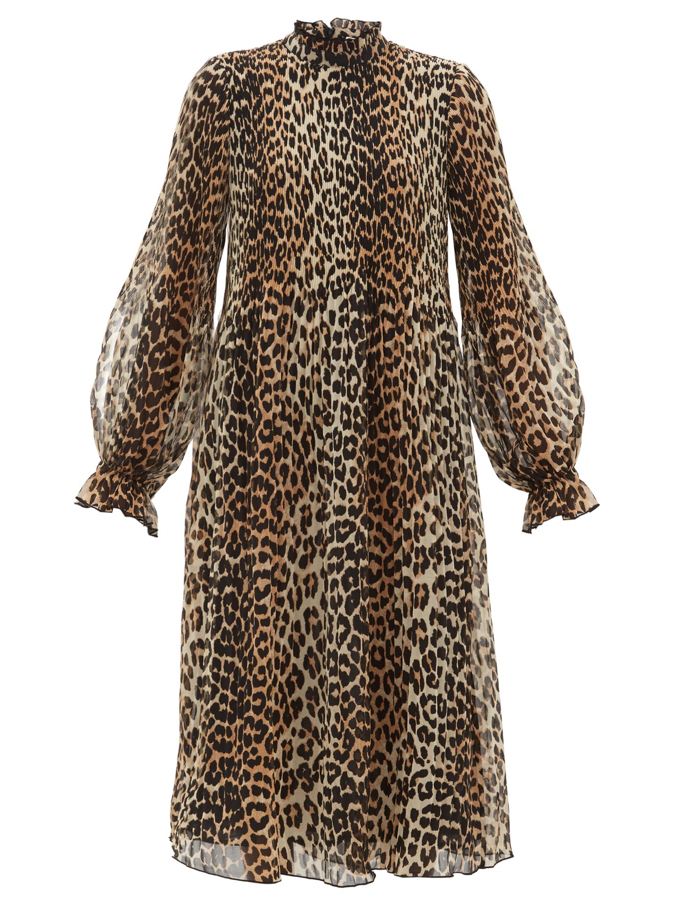 ganni red leopard dress