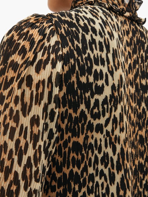 ganni georgette leopard