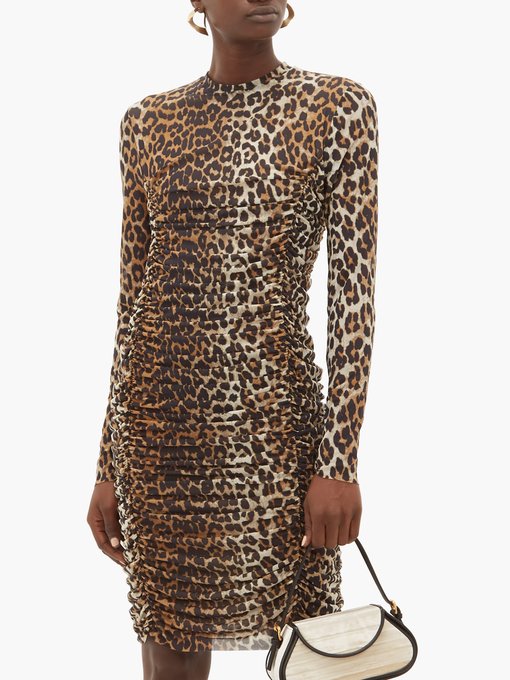 Ganni Leopard Mesh Dress Online Hotsell ...