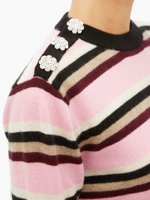 Crystal-button cashmere sweater | Ganni | MATCHESFASHION UK