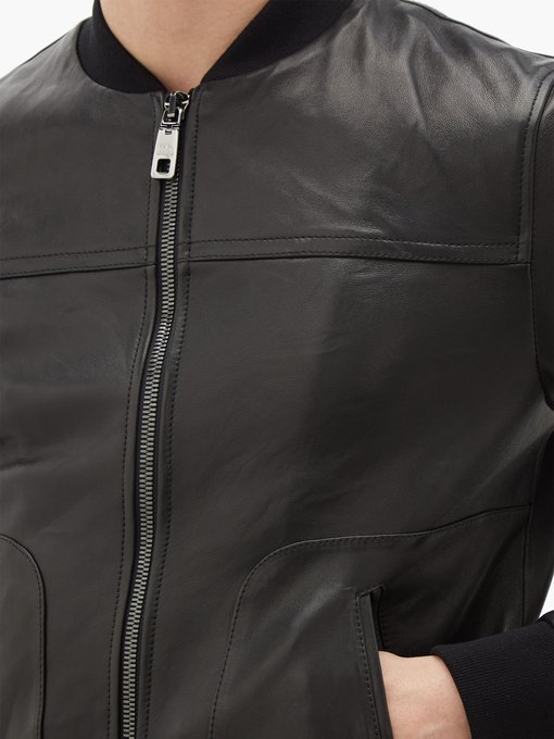 dolce & gabbana leather bomber jacket