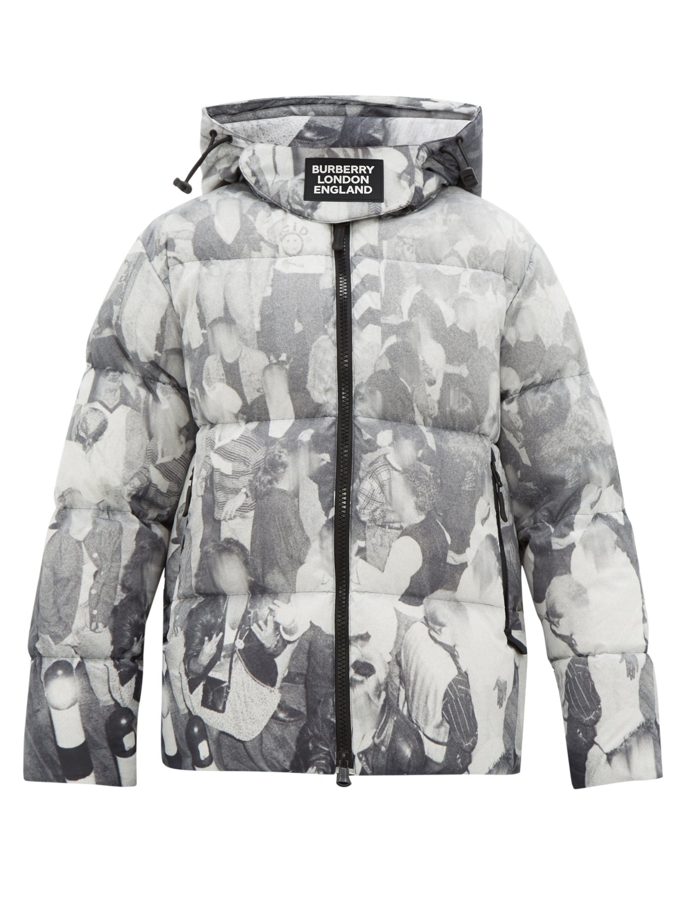 Rave-print down-filled padded jacket 