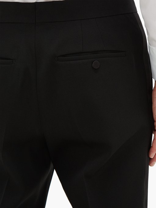 Silk-trimmed wool tuxedo trousers 