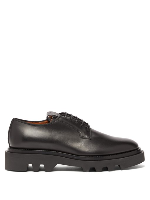 Tread-sole leather Derby shoes 