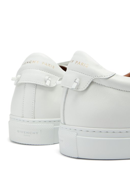 white leather velcro trainers