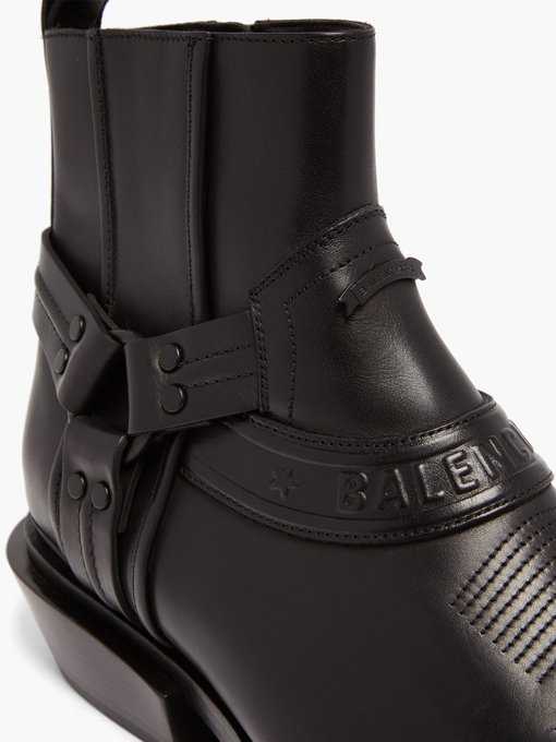 Santiag harness leather Western boots 