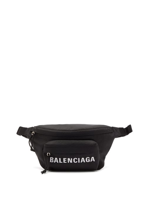 balenciaga logo embroidered belt bag