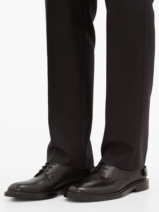 Rockstud-strap leather Derby shoes 