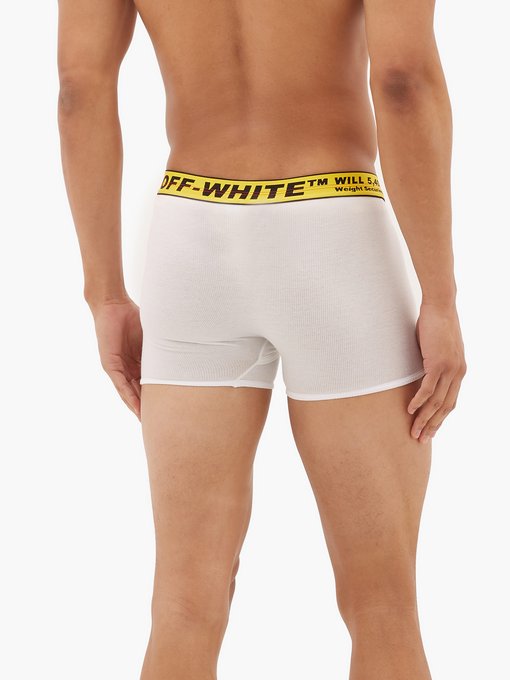 White All Sizes Versace Logo Embroidered Low-Rise Boxer Trunks