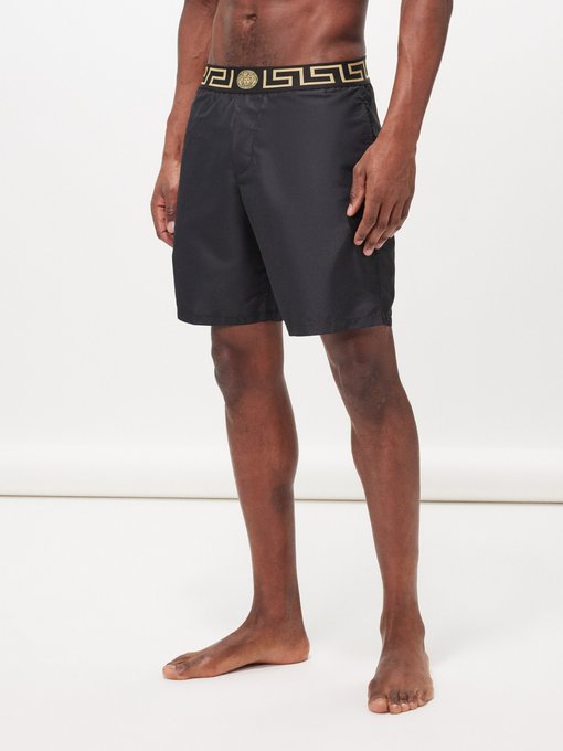Versace Logo-jacquard swim shorts