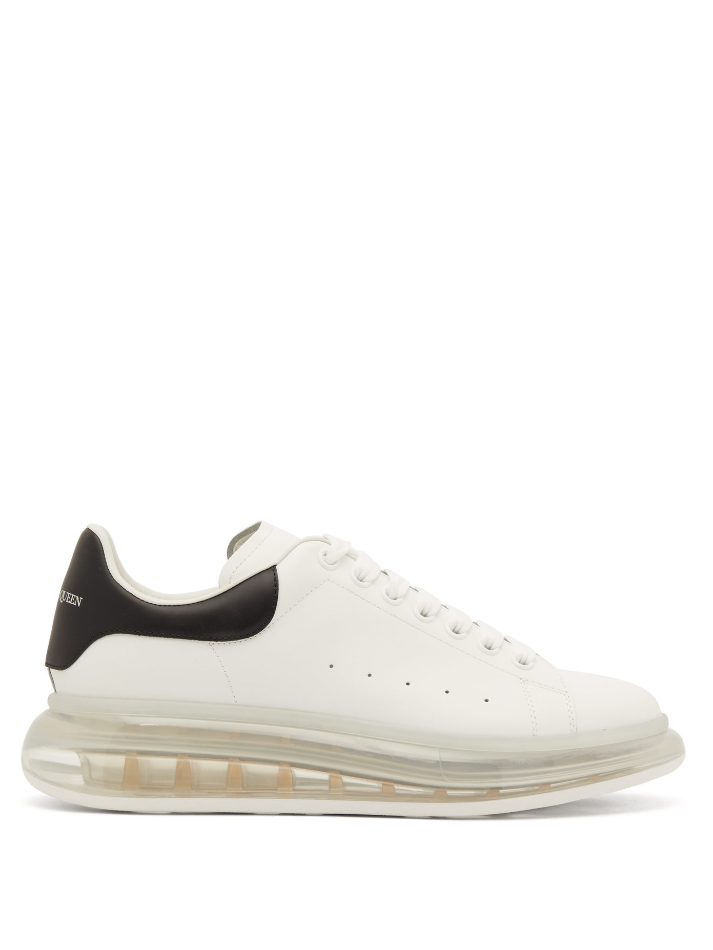 Raised bubble-sole leather trainers 