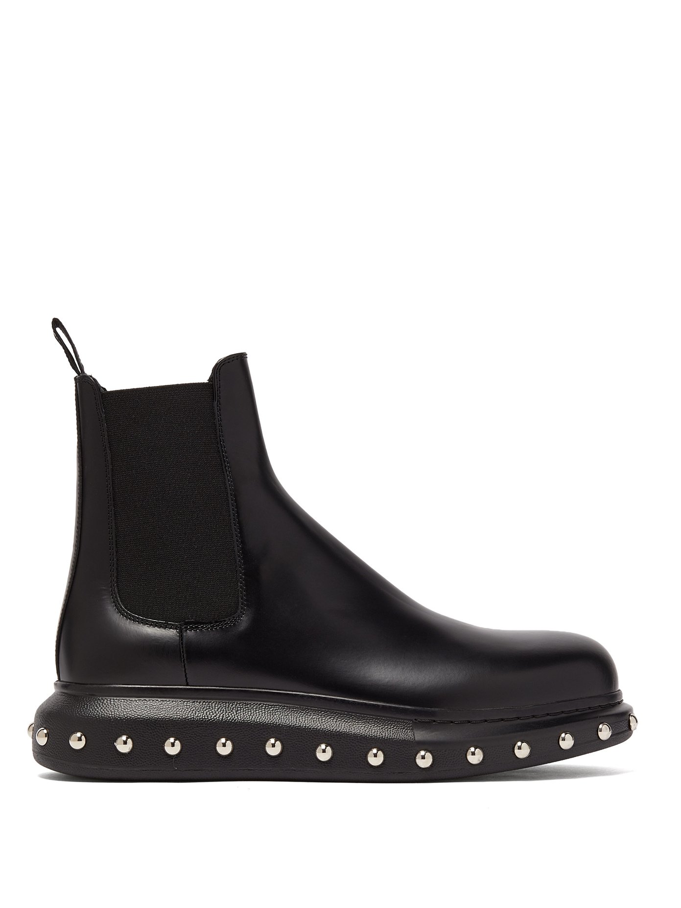 studded leather chelsea boots