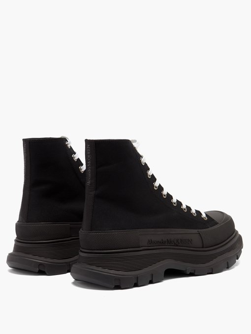 Tread Slick high-top canvas and leather trainers | Alexander 