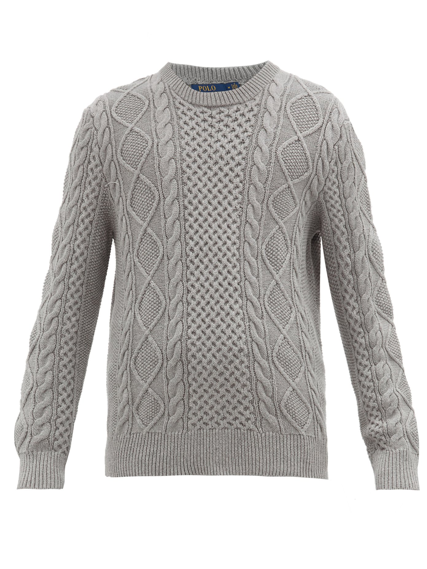 ralph lauren cable knit jumper grey