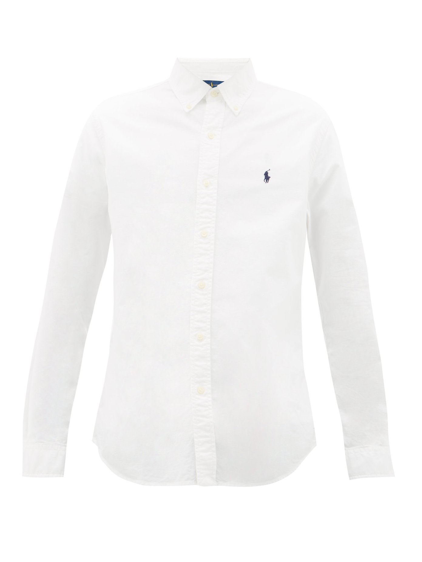 ralph lauren knit oxford shirt white