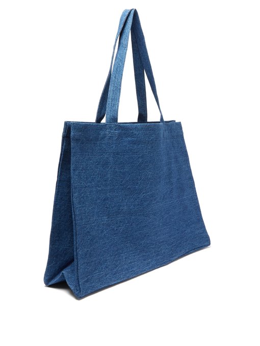 large denim tote bag