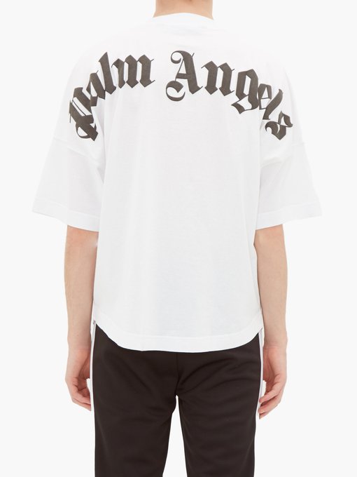 palm angels logo collar t shirt
