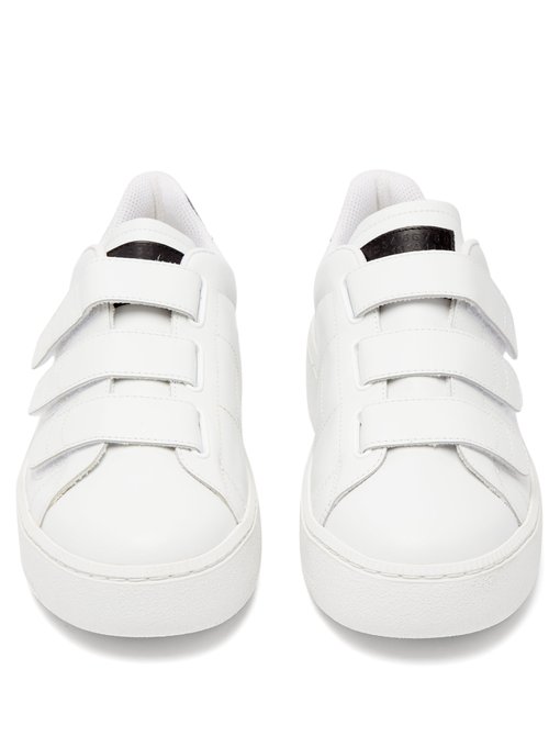 Velcro-strap leather trainers | Maison 