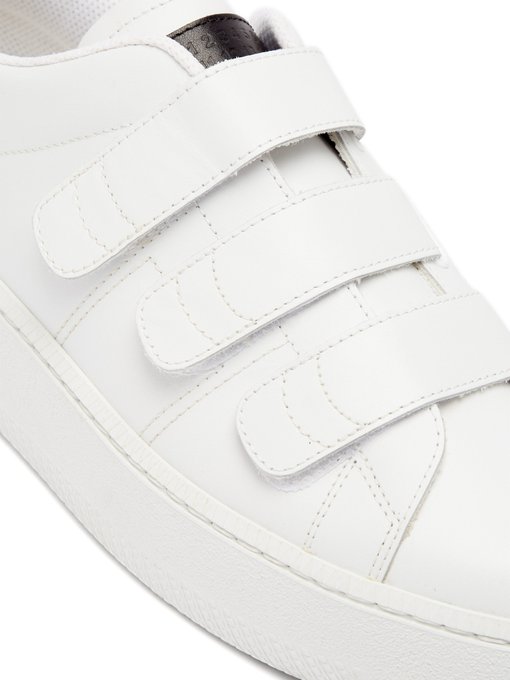 Velcro-strap leather trainers | Maison 