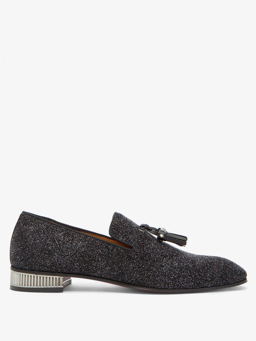 Colonnaki glittered leather loafers 