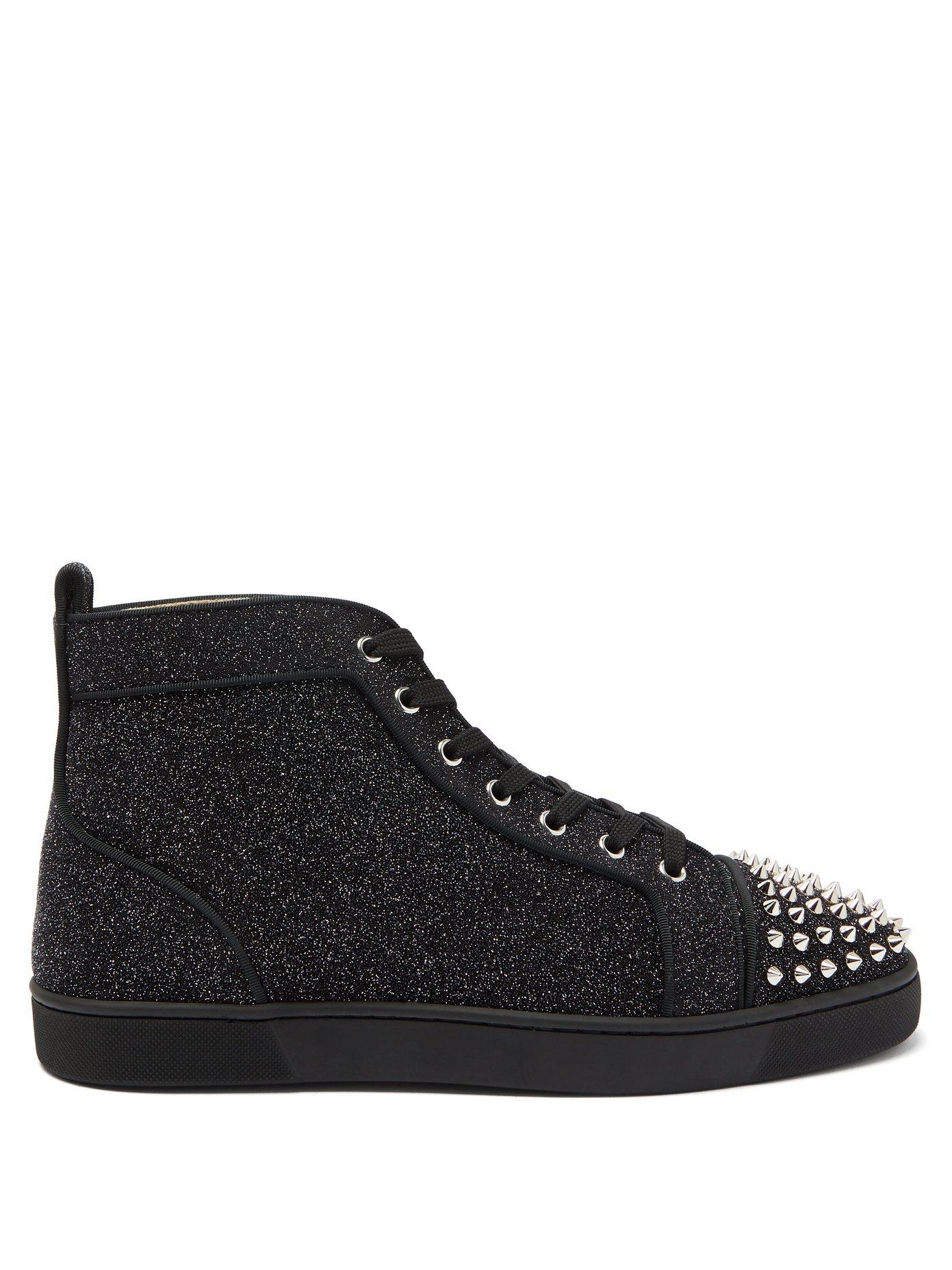 Lou Spikes high-top glittered trainers 