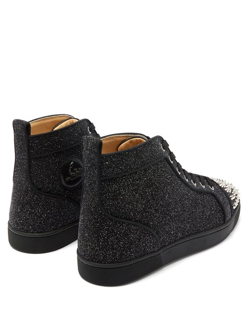 Lou Spikes glitter high-top trainers 
