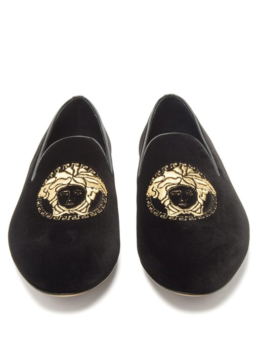 versace velvet loafers
