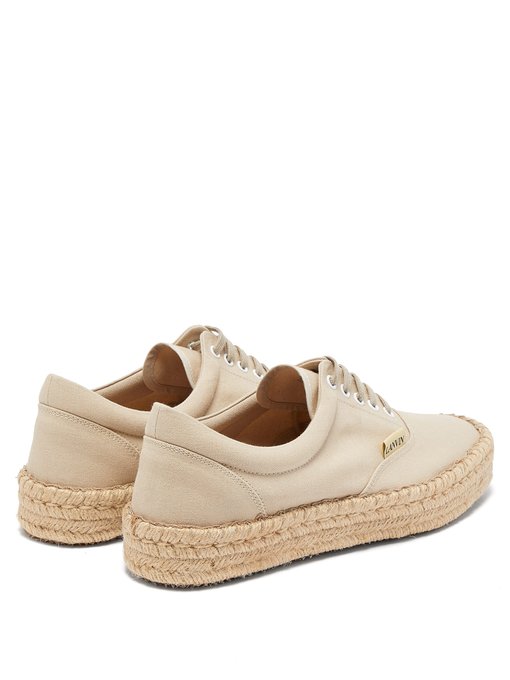 Lace-up canvas espadrille trainers 