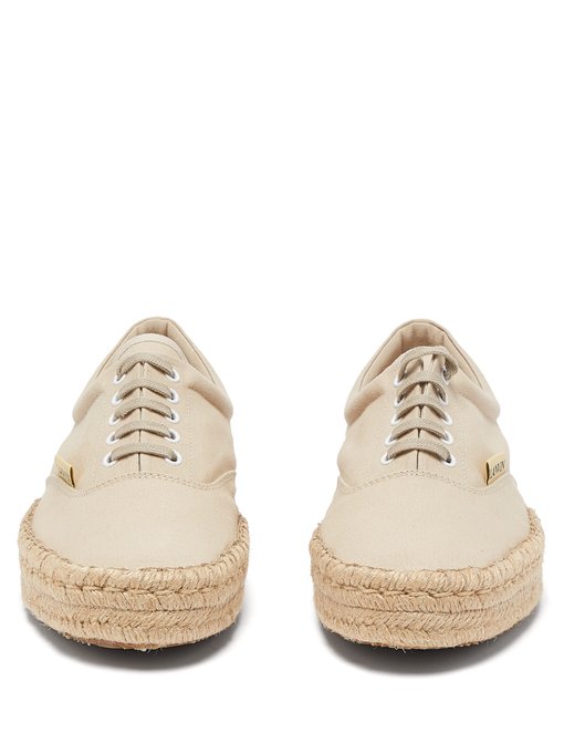 Lace-up canvas espadrille trainers 