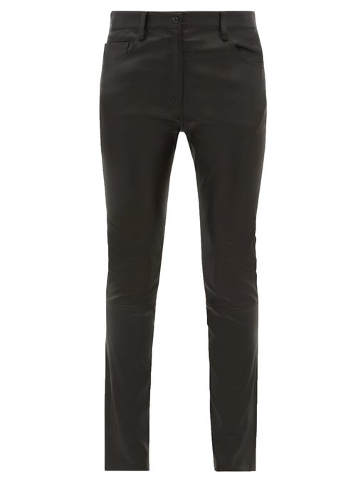 stretch leather trousers