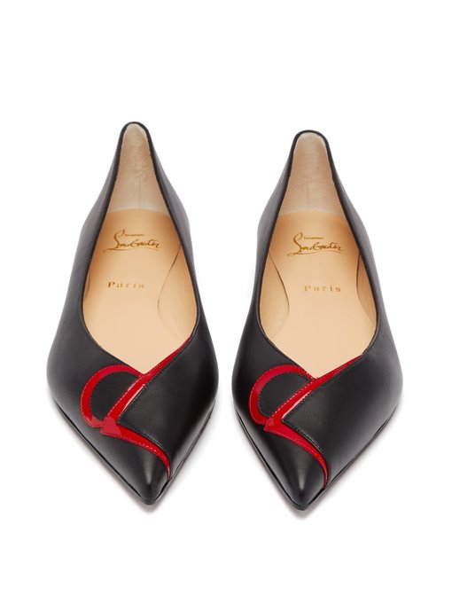 CL-logo point-toe leather flats 