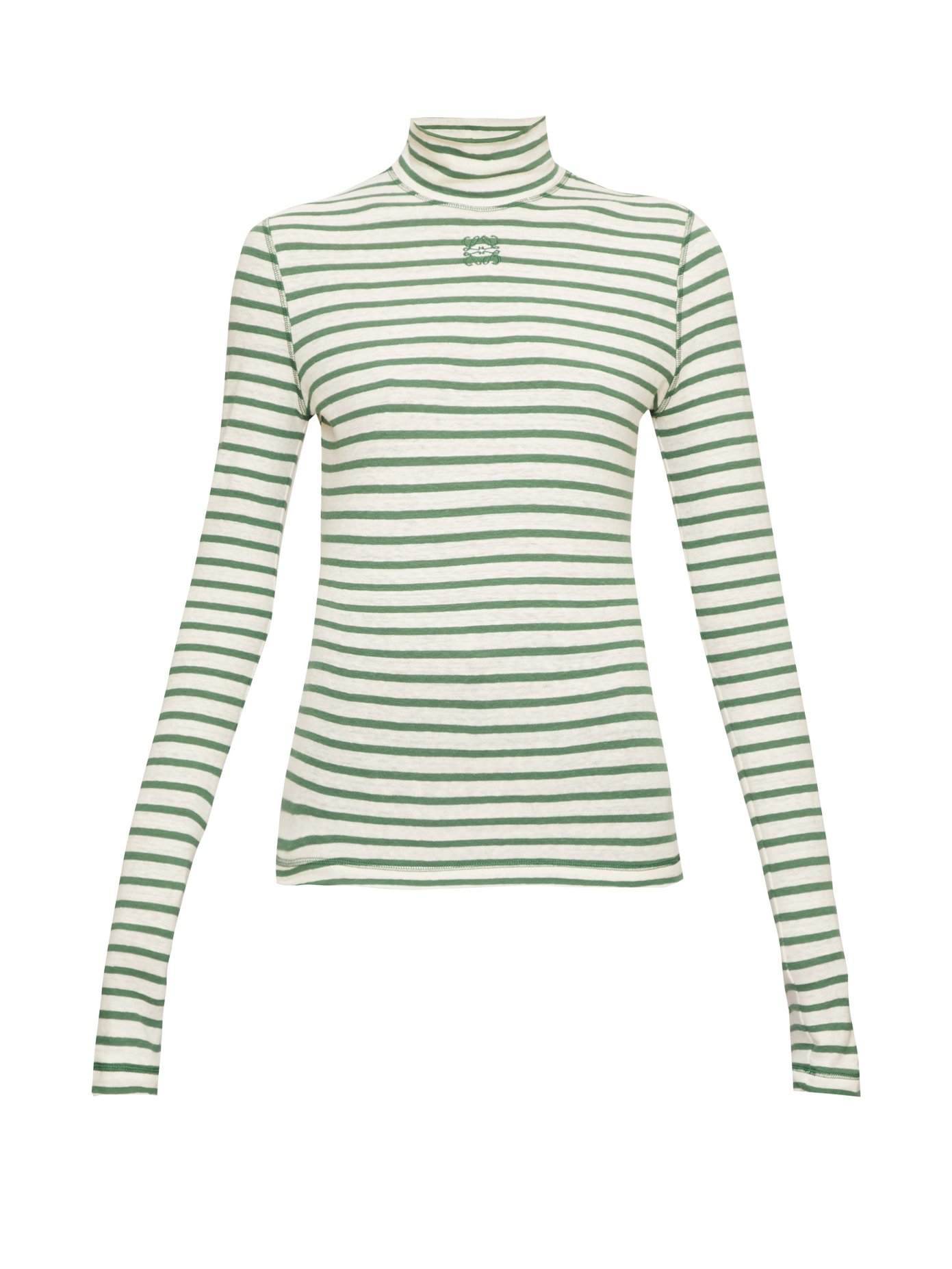 Striped high-neck jersey top | Loewe 