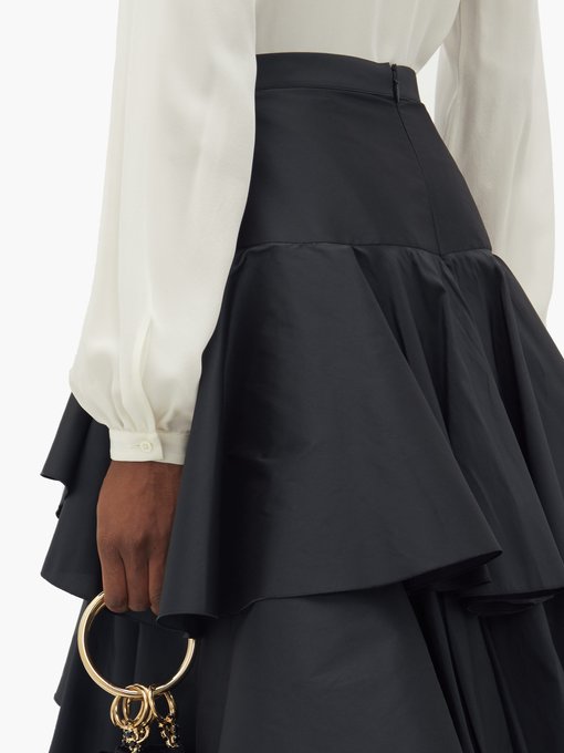 black taffeta maxi skirt