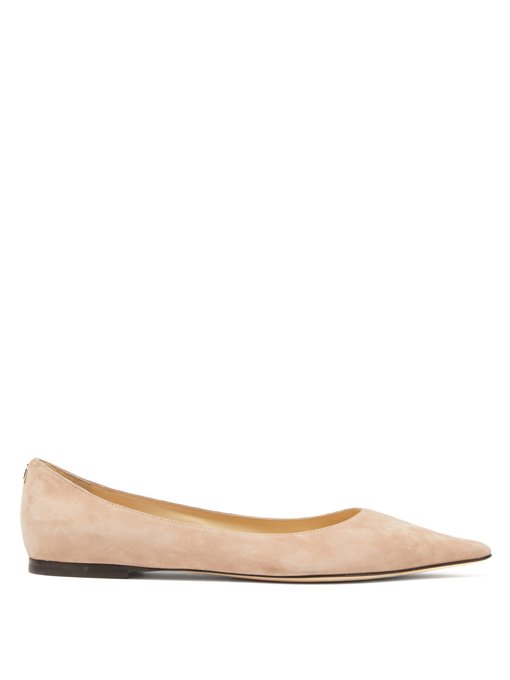 beige suede flats