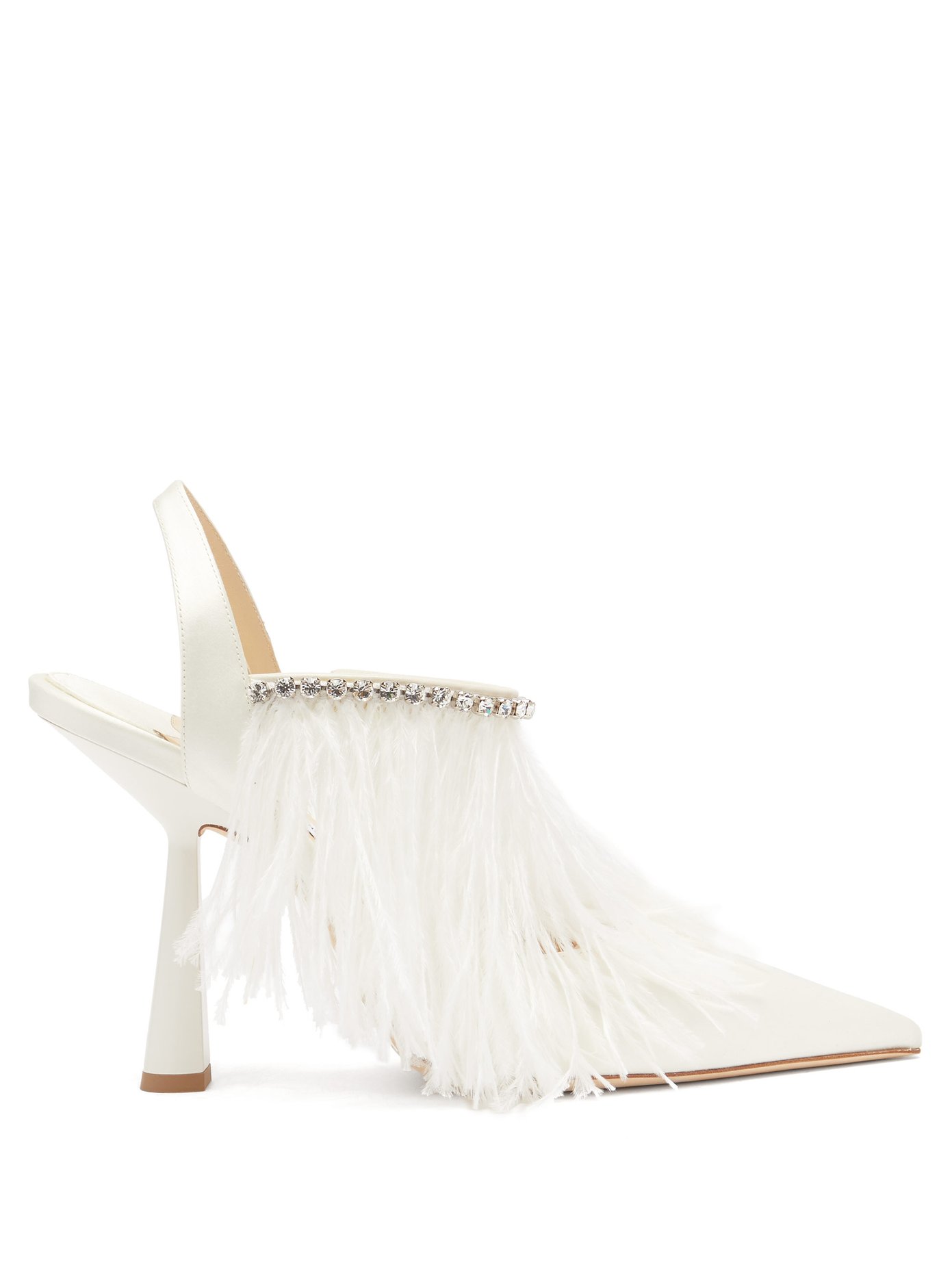 white feather heels
