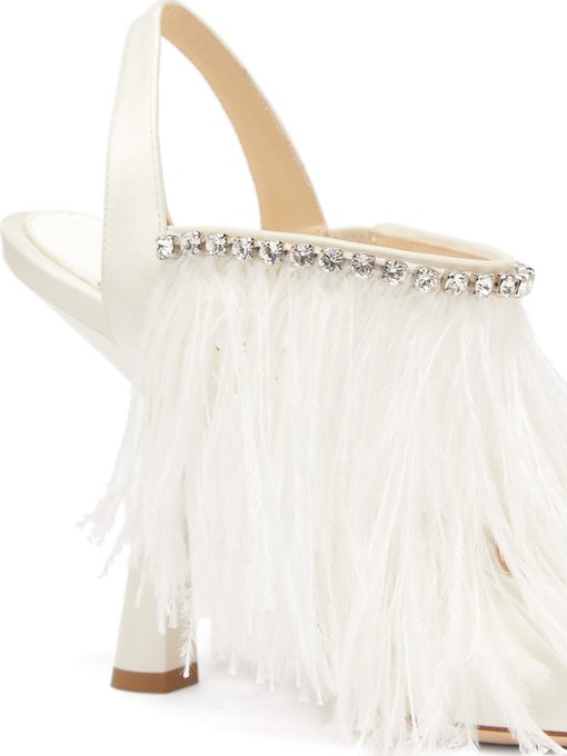 jimmy choo white feather shoes