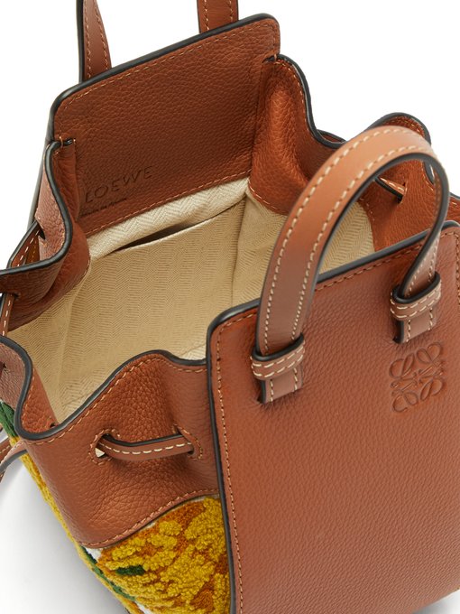 Loewe Hammock mini floral-embroidered leather bag