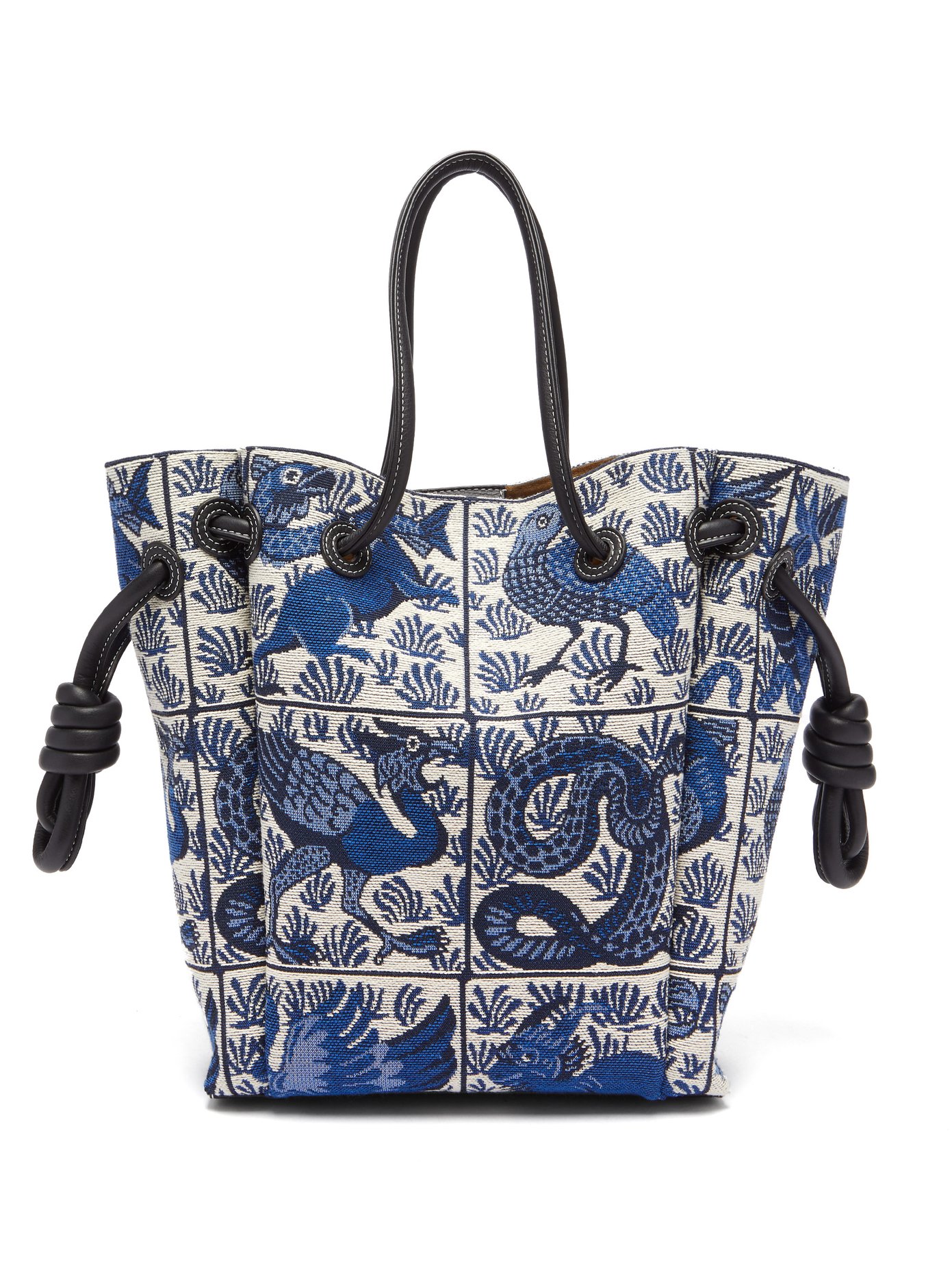 patterned tote bag