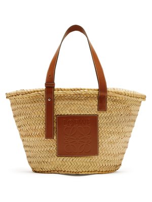 loewe medium raffia tote