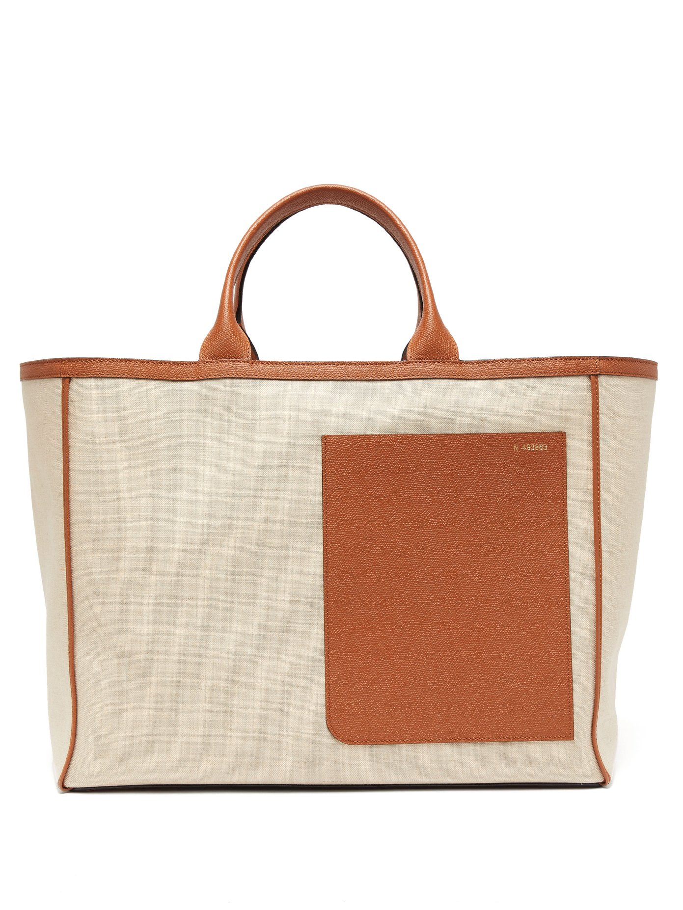 large canvas and leather tote bag 