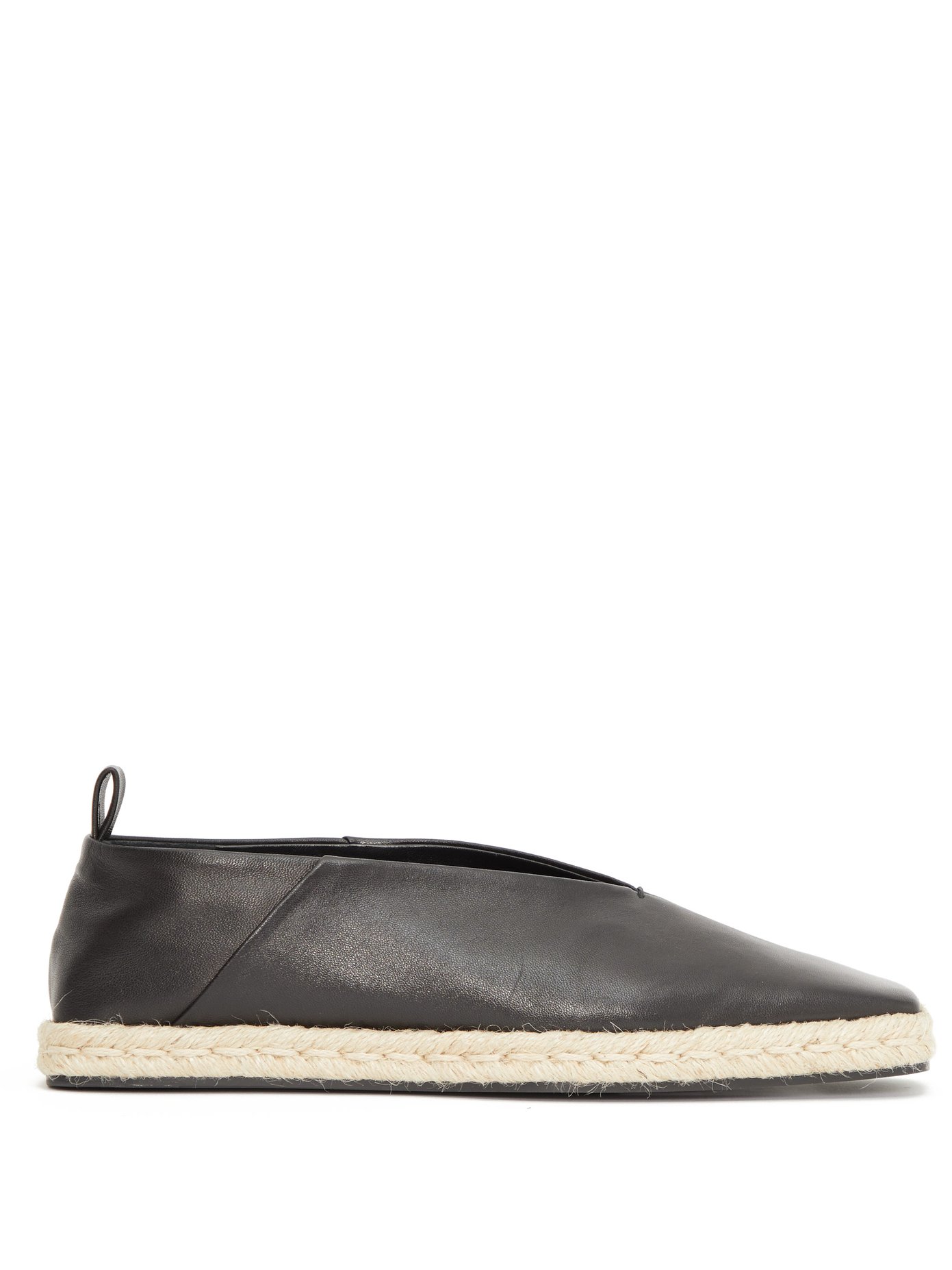 Square-toe leather espadrilles | Jil 